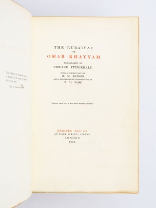 THE RUBAIYAT OF OMAR KHAYYAM.