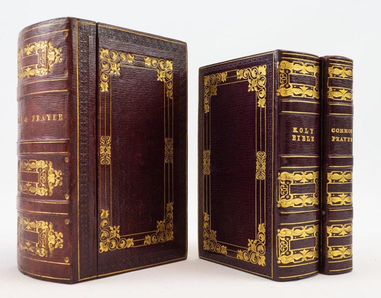 (ST18512) THE HOLY BIBLE. [together with] THE BOOK OF COMMON PRAYER. BINDINGS, BIBLE IN...