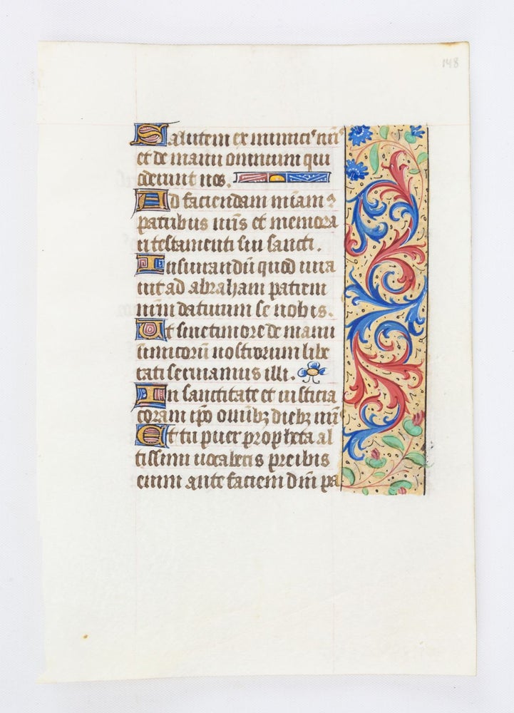 (ST18547) FROM A BOOK OF HOURS IN LATIN. OFFERED INDIVIDUALLY ILLUMINATED VELLUM...