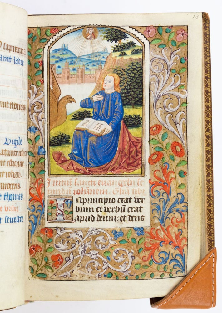 (ST18715) USE OF ROUEN. WITH 12 HANDSOME AN ELEGANT ILLUMINATED VELLUM BOOK OF HOURS IN...