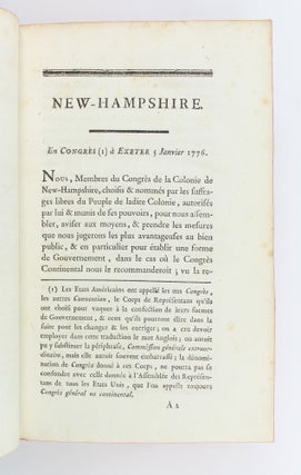 CONSTITUTIONS DES TREIZE ETATS-UNIS DE L'AMERIQUE.