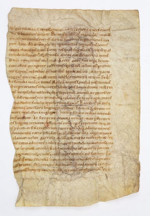 TEXT FROM BOOK I, CHAPTERS XXIX-XXXII. FROM MOST OF A. MEDIEVAL VELLUM MANUSCRIPT LEAF.