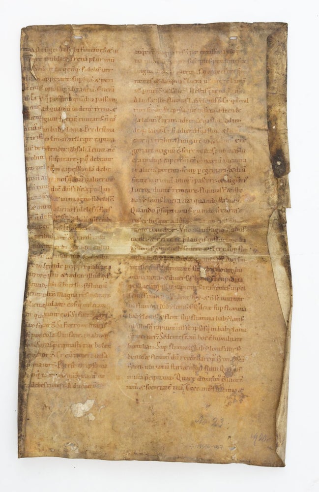 (ST19350-007) TEXT FROM PSALM CXXXVI. " RECOVERED FROM A. BINDING MOST OF A. MEDIEVAL...
