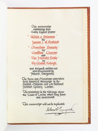 POEMS BY JAMES I, GEOFFREY CHAUCER, AND SIR WALTER RALEIGH.