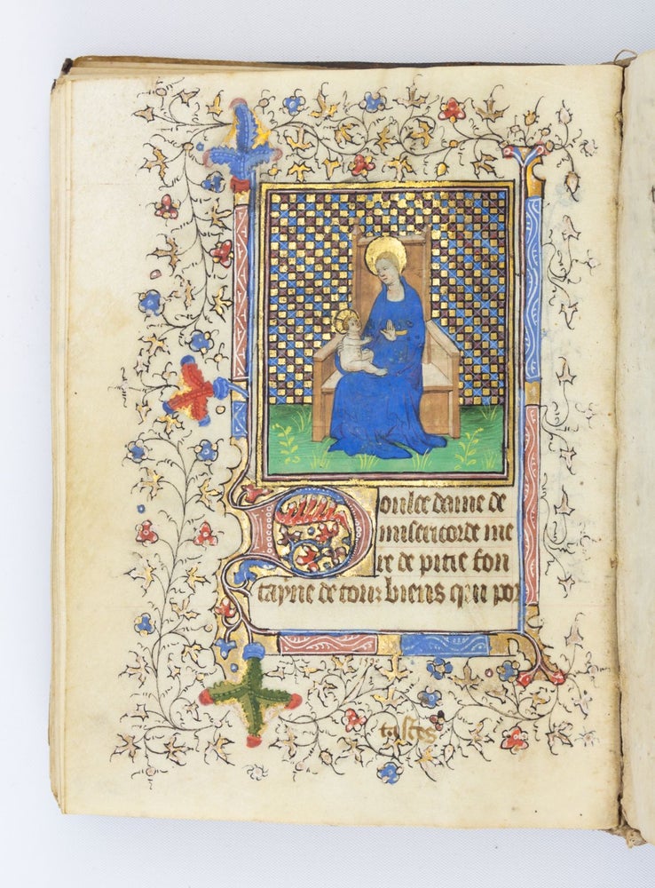 (ST19379) USE OF PARIS. WITH SIX LARGE A MEDIEVAL ILLUMINATED VELLUM MANUSCRIPT BOOK OF...