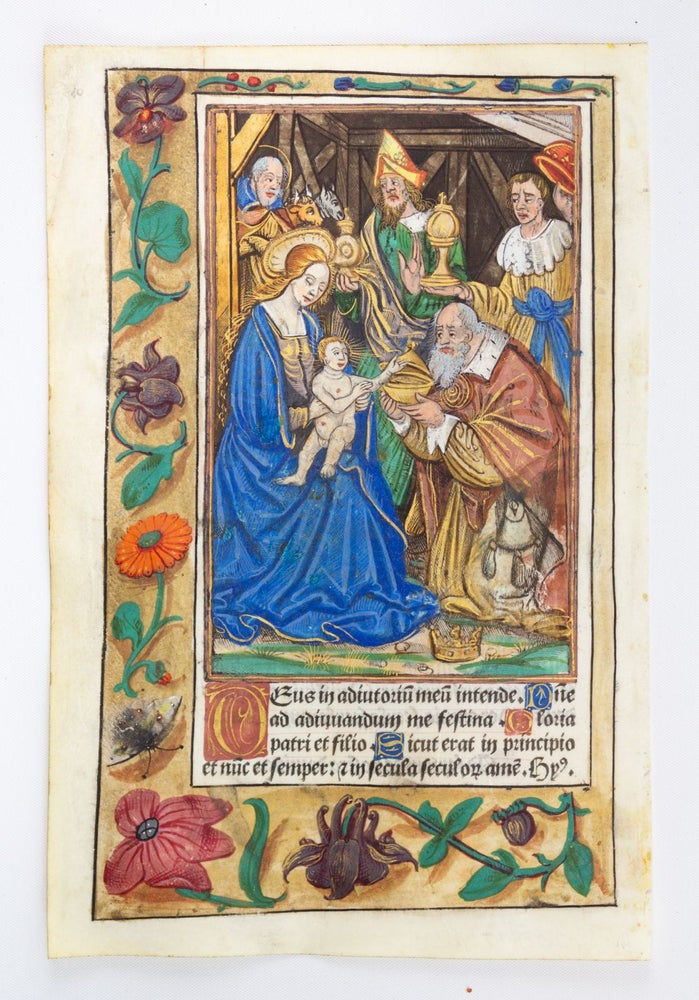 (ST19536) FROM A BOOK OF HOURS IN LATIN, WITH A FULL-PAGE HAND-COLORED MINIATURE OF THE...