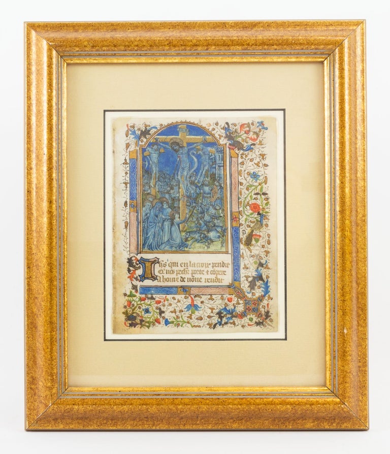 (ST19540a) TEXT PRESUMABLY FROM THE HOURS OF THE CROSS. FROM A. BOOK OF HOURS IN FRENCH...