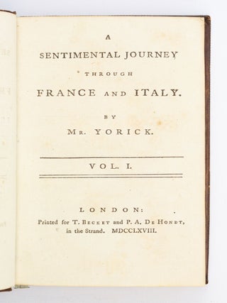 A SENTIMENTAL JOURNEY THROUGH FRANCE AND ITALY. BY MR. YORICK.