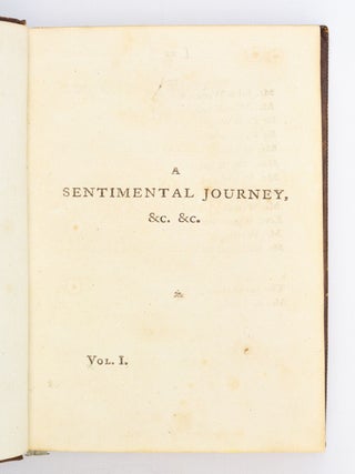 A SENTIMENTAL JOURNEY THROUGH FRANCE AND ITALY. BY MR. YORICK.