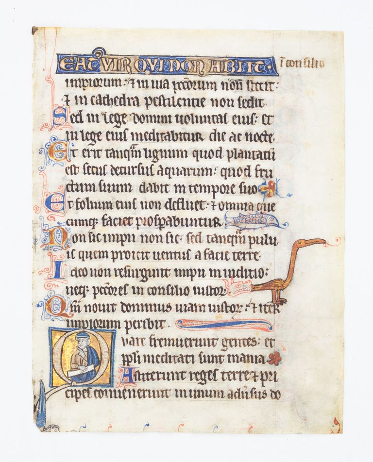 (ST19555) TEXT FROM THE BEGINNING OF THE PSALMS. FROM A. LAVISH PSALTER-HOURS MADE FOR...