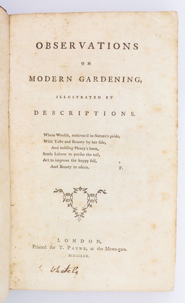(ST19567-023) OBSERVATIONS ON MODERN GARDENING. THOMAS WHATELY