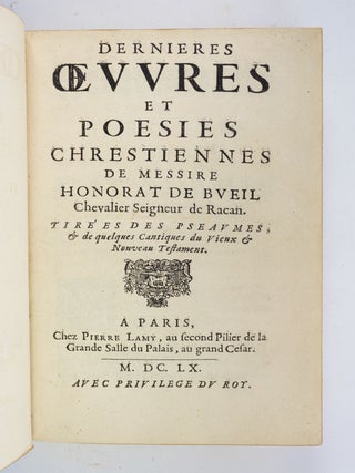 DERNIERES OEUVRES ET POESIES CHRESTIENNES.