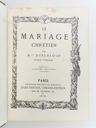 LE MARIAGE CHRÉTIEN.