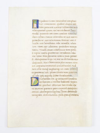 TEXT IN LATIN. TWO SEPARATELY OFFERED VERY FINE MEDIEVAL ILLUMINATED VELLUM.