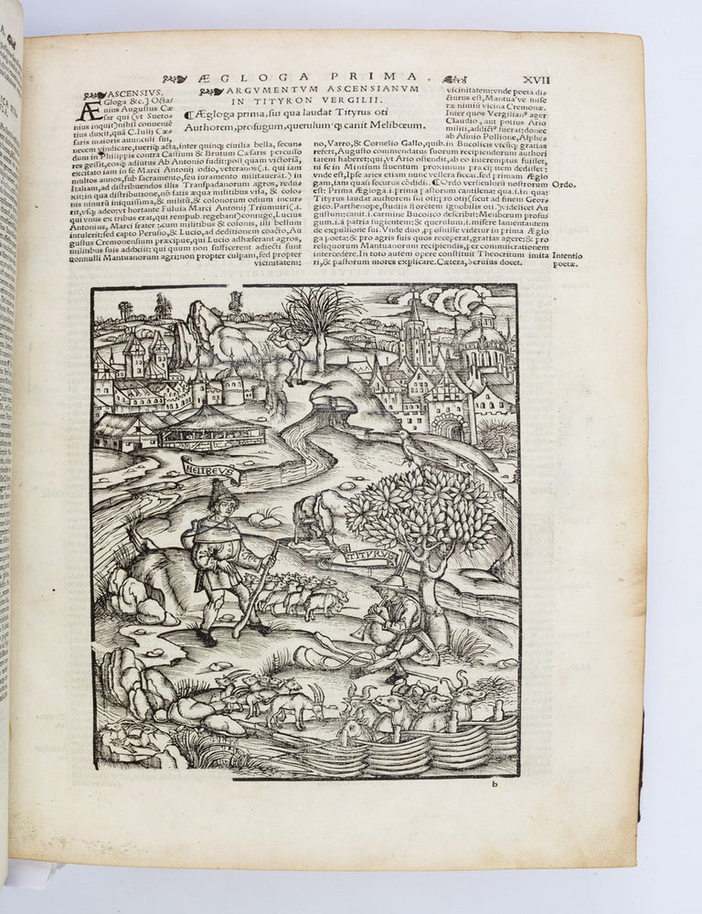 (ST20181) OPERA VIRGILIANA CUM DECEM COMMENTIS. ILLUSTRATED BOOKS - 16TH CENTURY, PUBLIUS VERGILIUS MARO.