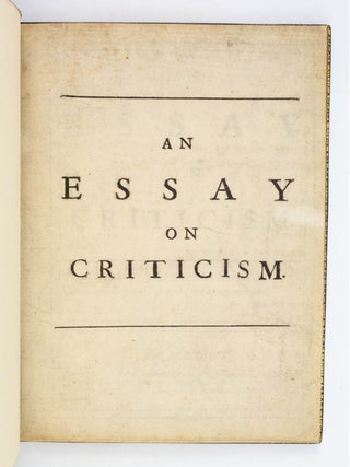 AN ESSAY ON CRITICISM.