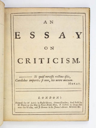 AN ESSAY ON CRITICISM.
