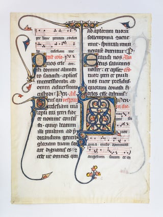 TEXT FROM THE VIGIL OF STS. PETER AND PAUL (28 JUNE) AND THE FEAST OF STS. PETER AND PAUL (29 JUNE. A MEDIEVAL ILLUMINATED VELLUM MANUSCRIPT LEAF FROM THE.