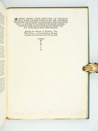 RELIGIO MEDICI, URN BURIAL, CHRISTIAN MORALS, AND OTHER ESSAYS.
