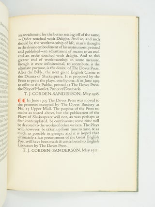 CATALOGUE RAISONN&Eacute; OF BOOKS PRINTED AND PUBLISHED AT THE DOVES PRESS 1900-1911.