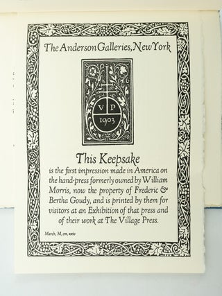 THE LIBERTY BELL ON THE KELMSCOTT GOUDY PRESS. KELMSCOTT / GOUDY PRESS, J. BEN LIEBERMAN.