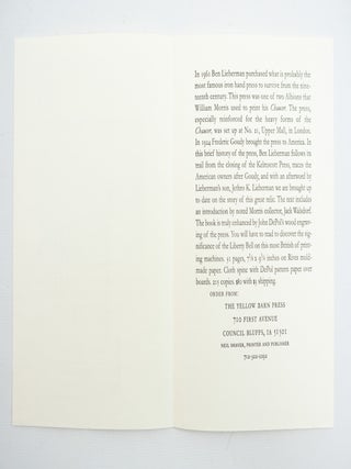 THE LIBERTY BELL ON THE KELMSCOTT GOUDY PRESS.