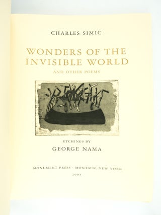 WONDERS OF THE INVISIBLE WORLD. CHARLES. NAMA SIMIC, GEORGE.