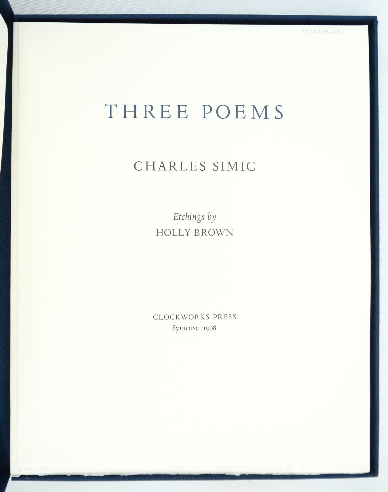 Katt Ran THREE POEMS | CLOCKWORKS PRESS / KAT RAN PRESS, CHARLES. BROWN | No. 6 ...