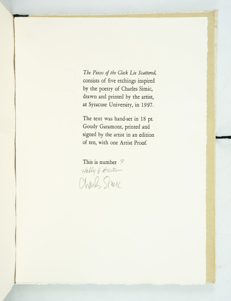 (ST20338-060) THE PIECES OF THE CLOCK LIE SCATTERED. CHARLES. BROWN SIMIC, HOLLY