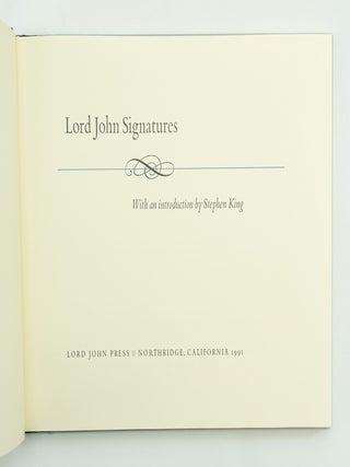 LORD JOHN SIGNATURES.