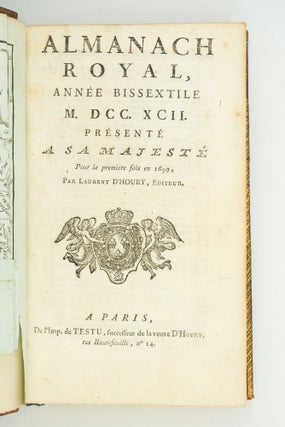ALMANACH ROYAL ANNÉE BISSEXTILE.