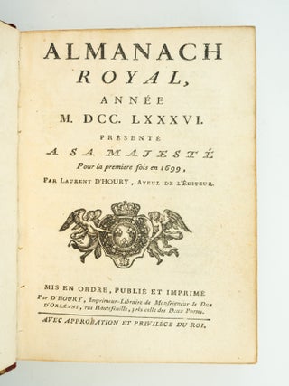 ALMANACH ROYAL, ANN&Eacute;E M. DCC. LXXXVI.
