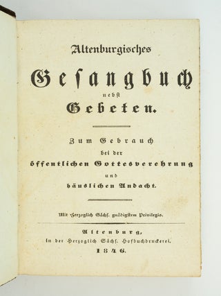 ALTENBURGISCHES GESANGBUCH NEBST GENETEN.