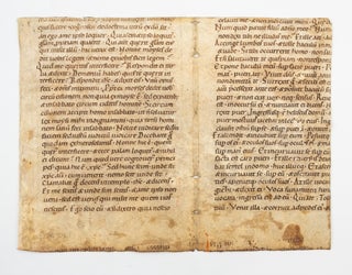 THE LEAVES FROM A LECTIONARY IN LATIN, WITH TEXTS FROM JOHN AND EXODUS on one leaf and LUKE, LEVITICUS AND DANIEL on the other.