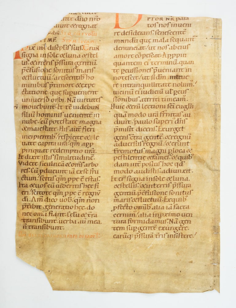 (ST20617e) TEXT FROM ADVENT. A VELLUM MANUSCRIPT LEAF FROM A. LECTIONARY IN LATIN