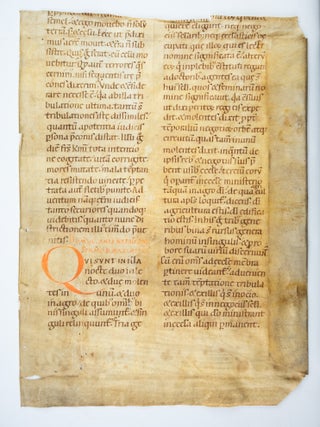 TEXT FROM ADVENT. A VELLUM MANUSCRIPT LEAF FROM A. LECTIONARY IN.