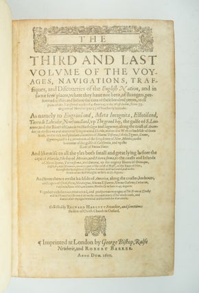 THE PRINCIPAL NAVIGATIONS, VOYAGES, TRAFFIQUES AND DISCOVERIES OF THE OF THE ENGLISH NATION.