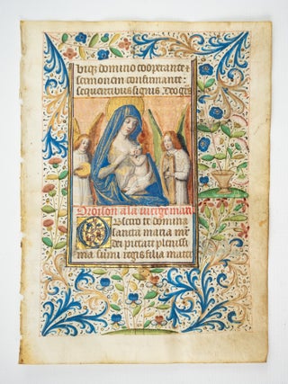 TEXT FROM "OBSECRO TE.&quot. A MEDIEVAL VELLUM MANUSCRIPT LEAF FROM A. BOOK.