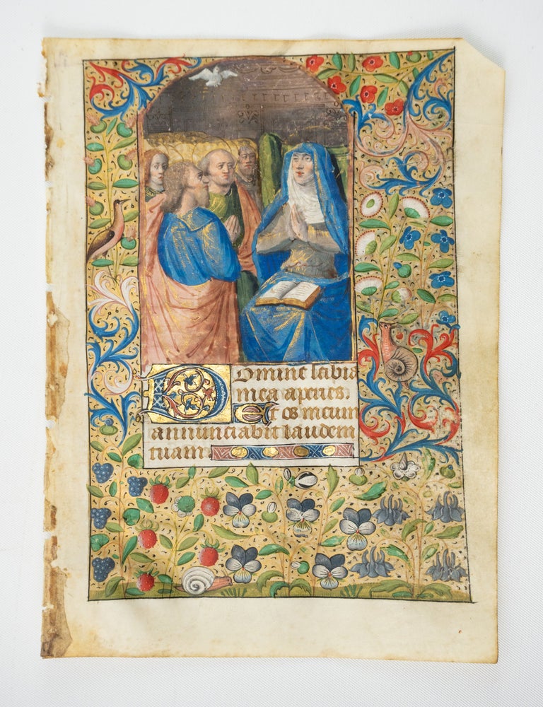 (ST20810N) TEXT FROM THE HOURS OF THE HOLY SPIRIT. WITH A. LARGE MINIATURE OF PENTECOST...