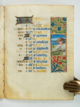 TEXT FROM JANUARY THROUGH DECEMBER. A COMPLETE MEDIEVAL VELLUM MANUSCRIPT CALENDAR FROM A.