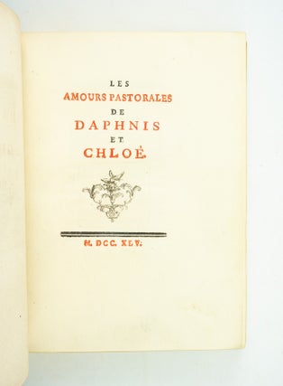LES AMOURS PASTORALES DE DAPHNIS ET CHLOÉ.
