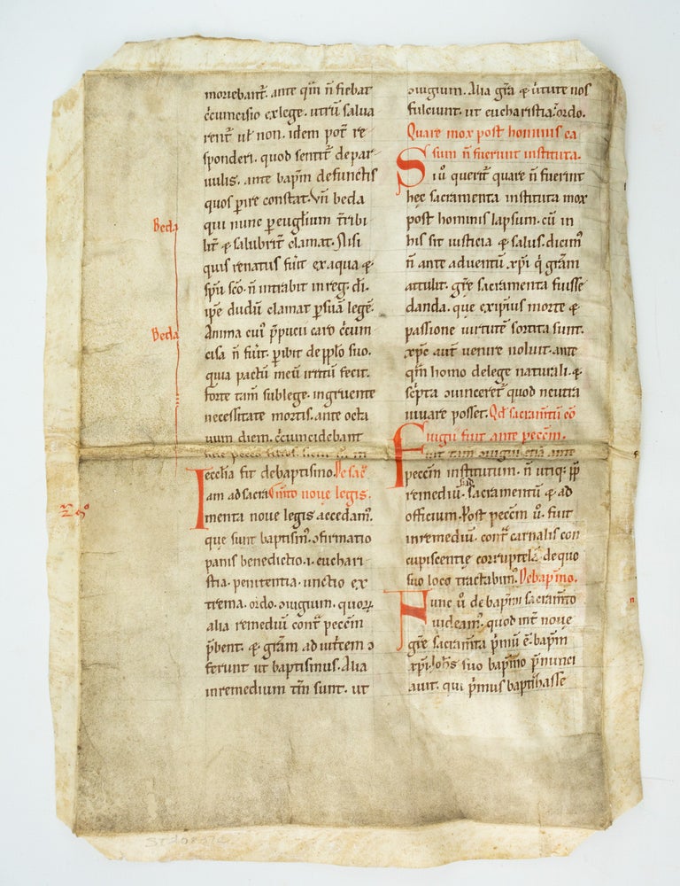 (ST20837c) WITH TEXT IN LATIN FROM THE "SENTENTIAE" OF PETER LOMBARD....