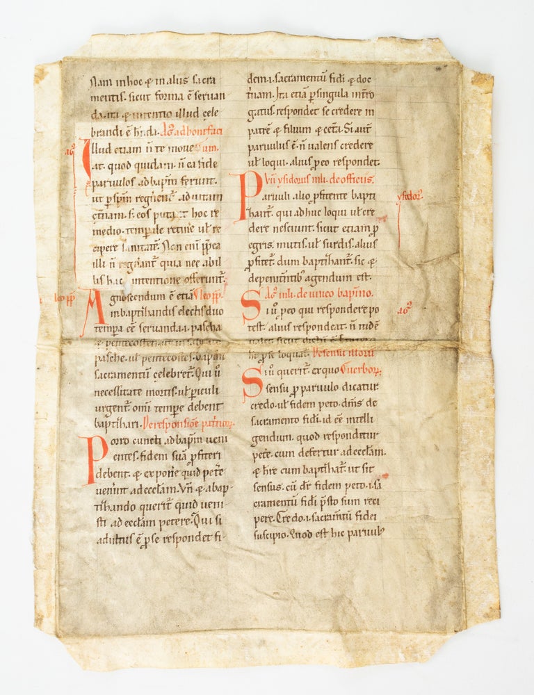 (ST20837d) WITH TEXT IN LATIN FROM THE "SENTENTIAE" OF PETER LOMBARD....