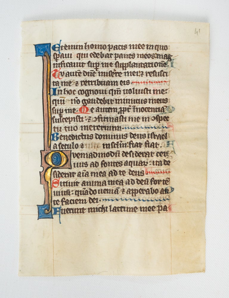 (ST20846B) FROM A PSALTER-HOURS IN LATIN. OFFERED INDIVIDUALLY MEDIEVAL ILLUMINATED...