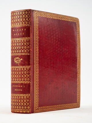 POESIE. [with] ELOGIO. [and] LA BUCCOLICA DI VIRGILIO. [and] LE GEORGICHE DI VIRGILIO. BODONI IMPRINT, PROSPERO VALERIANO MANARA, MARCHESE.