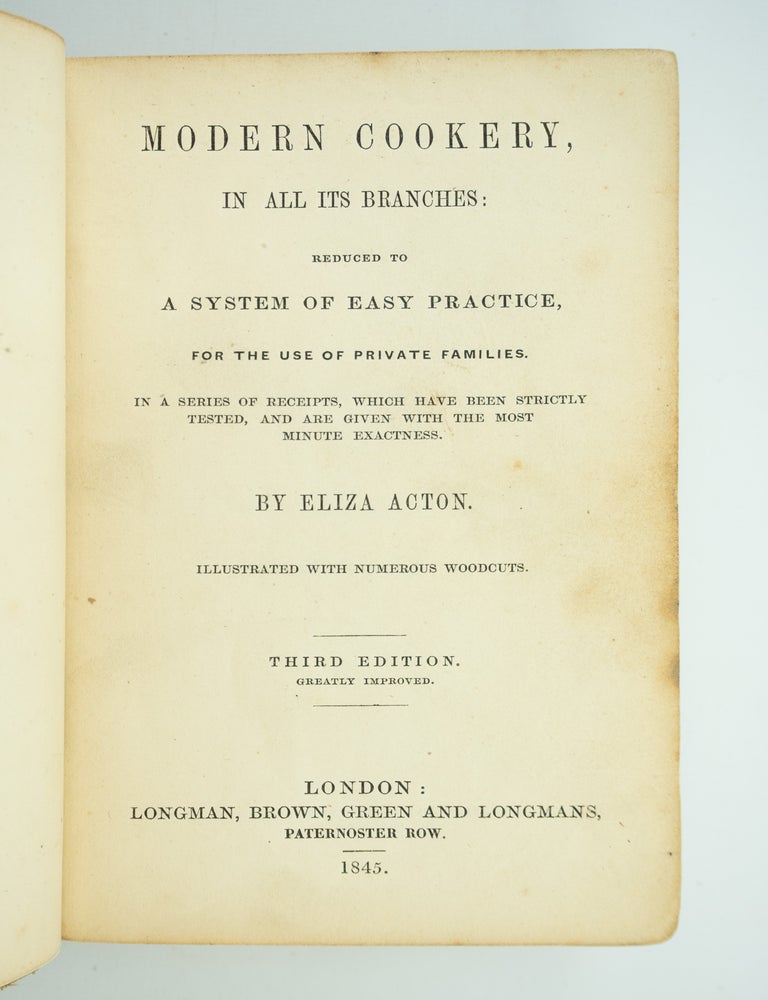 (ST20911-5) MODERN COOKERY, IN ALL ITS BRANCHES. COOKERY, ELIZA ACTON