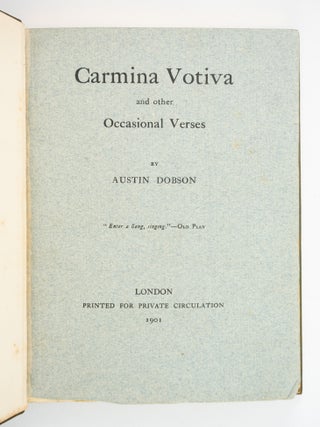 CARMINA VOTIVA, AND OTHER OCCASIONAL VERSES.
