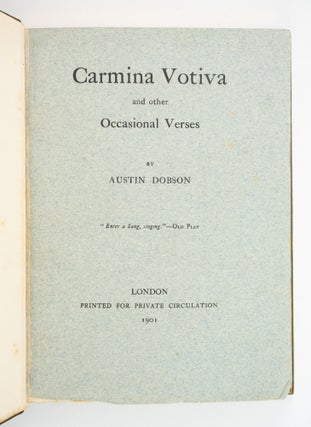CARMINA VOTIVA, AND OTHER OCCASIONAL VERSES.