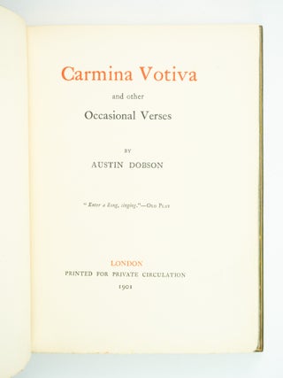 CARMINA VOTIVA, AND OTHER OCCASIONAL VERSES.
