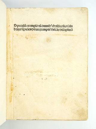 SPECULUM EXEMPLORUM OMNIBUS CHRISTICOLIS SALUBRITER INSPICIENDUM UT EXEMPLIS DISCANT DISCIPLINAM.